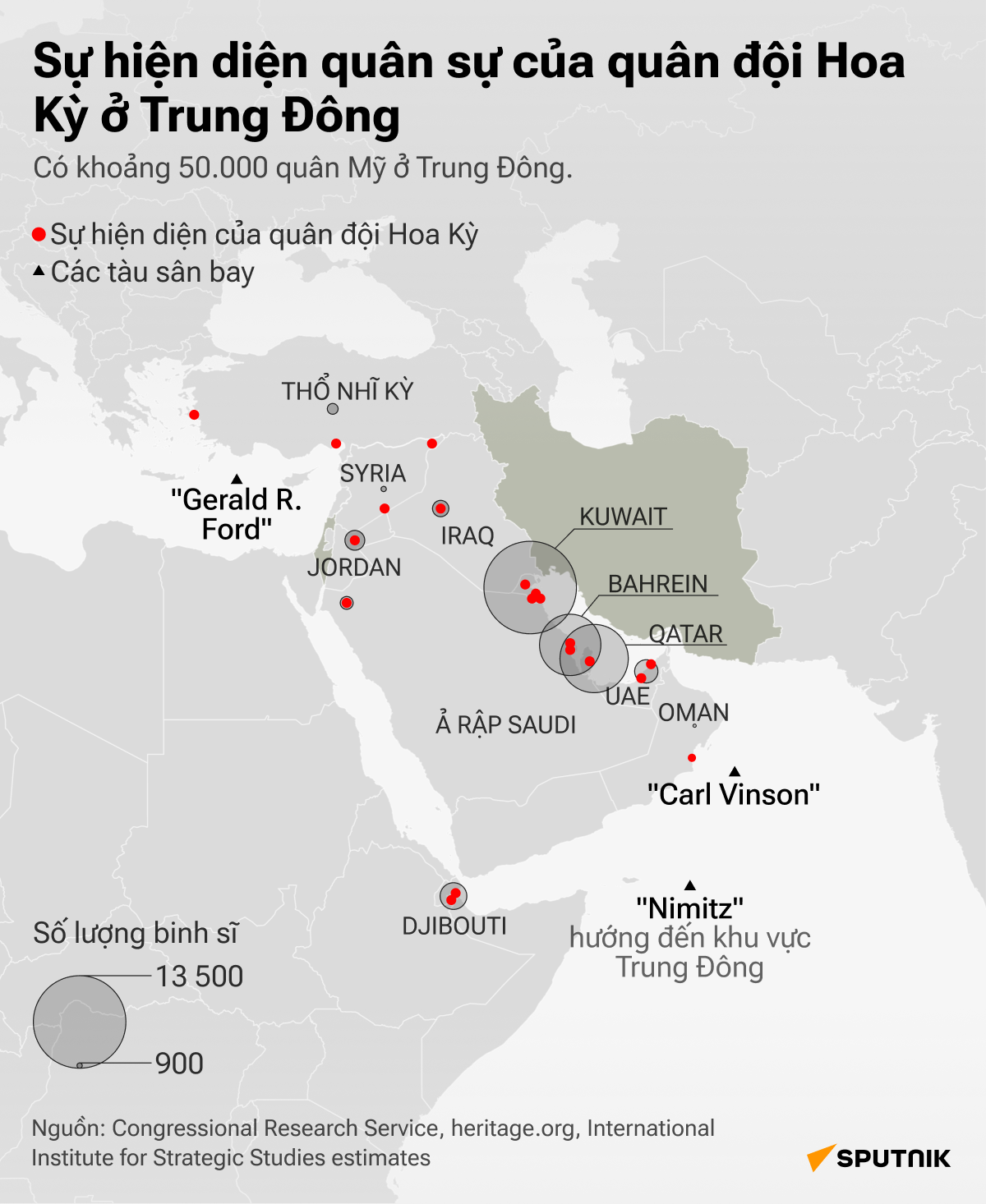 Sự hiện diện quân sự của quân đội Hoa Kỳ ở Trung Đông - Sputnik Việt Nam