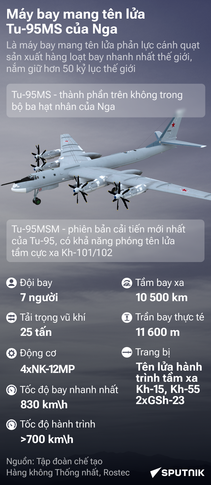 Máy bay ném bom chiến lược Tu-95MS của Nga - Sputnik Việt Nam