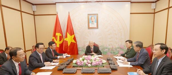 Tổng Bí thư, Chủ tịch nước Nguyễn Phú Trọng điện đàm trực tiếp với Chủ tịch Đảng Nhân dân Campuchia, Thủ tướng Chính phủ Campuchia Hun Sen. - Sputnik Việt Nam