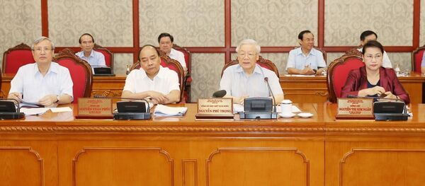 Tổng Bí thư, Chủ tịch nước Nguyễn Phú Trọng phát biểu chỉ đạo cuộc họp. - Sputnik Việt Nam
