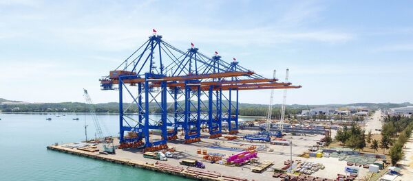 Tổng thể 2 cẩu trục RMQC siêu trường siêu trọng. - Sputnik Việt Nam