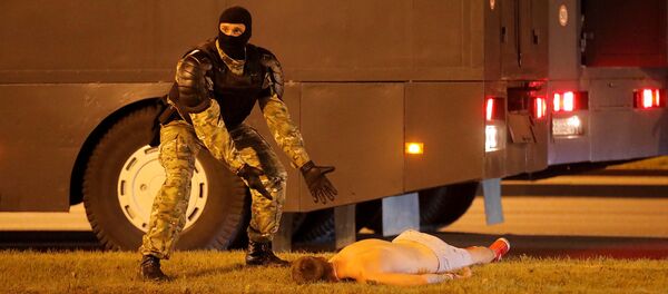 Nhân viên thực thi pháp luật trong cuộc biểu tình trên đường phố Minsk - Sputnik Việt Nam