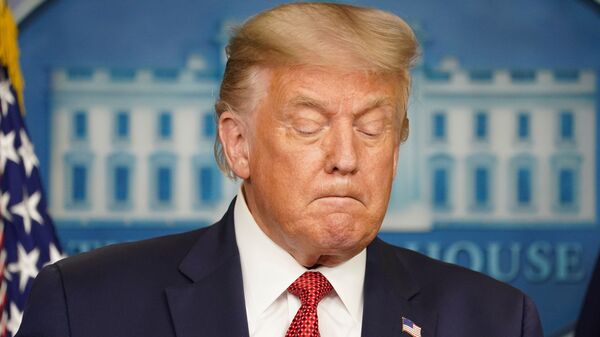 Tổng thống Mỹ Donald Trump trong cuộc họp báo tại Nhà Trắng - Sputnik Việt Nam