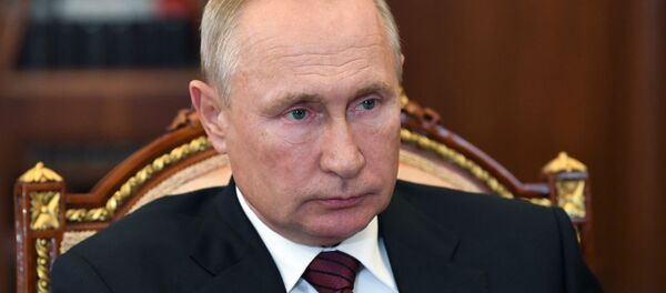 Ngày 6 tháng 8 năm 2020. Tổng thống Nga Vladimir Putin trong cuộc gặp với Giám đốc điều hành DOM.RF Vitaly Mutko. - Sputnik Việt Nam