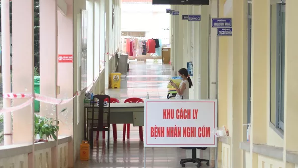 Khu vực cách ly điều trị và theo dõi các trường hợp nghi mắc và mắc COVID-19 tại Bệnh viện lao và bệnh phổi tỉnh Đắk Lắk.  - Sputnik Việt Nam