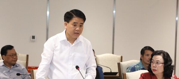 Phó Bí thư Thành ủy, Chủ tịch UBND thành phố Nguyễn Đức Chung phát biểu tại buổi làm việc. - Sputnik Việt Nam