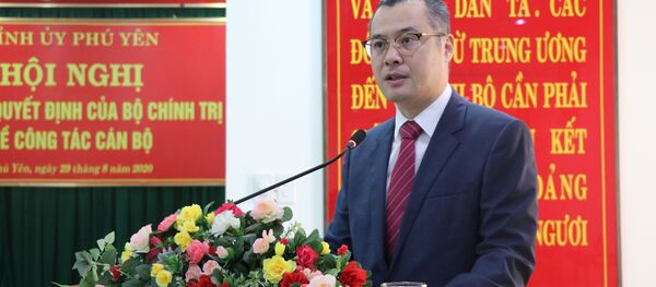 Đồng chí Phạm Đại Dương, Bí thư Tỉnh ủy Phú Yên phát biểu tại hội nghị. - Sputnik Việt Nam