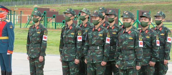 Lễ khai mạc nội dung thi cứu hộ cứu nạn “Khu vực khẩn cấp”. Đội tuyển Việt Nam. Lễ khai mạc nội dung thi cứu hộ cứu nạn “Khu vực khẩn cấp”. Đội tuyển Việt Nam. - Sputnik Việt Nam