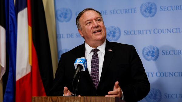 Ngoại trưởng Mỹ Mike Pompeo tại Trụ sở LHQ ở New York - Sputnik Việt Nam