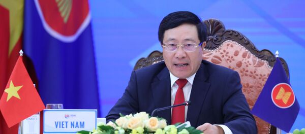 Phó Thủ tướng, Bộ trưởng Ngoại giao Phạm Bình Minh phát biểu tại Hội nghị Bộ trưởng Ngoại giao ASEAN – Hoa Kỳ. - Sputnik Việt Nam