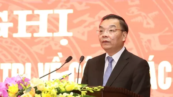 Đồng chí Chu Ngọc Anh, Ủy viên Trung ương Đảng, Phó Bí thư Thành ủy Hà Nội phát biểu tại buổi công bố quyết định. - Sputnik Việt Nam