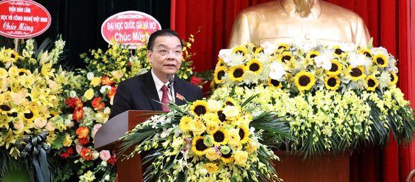 Đồng chí Chu Ngọc Anh, Ủy viên Trung ương Đảng, Bí thư Ban cán sự Đảng, Bộ trưởng Bộ Khoa học và Công nghệ phát biểu ý kiến chỉ đạo Đại hội. Đồng chí Chu Ngọc Anh, Ủy viên Trung ương Đảng, Bí thư Ban cán sự Đảng, Bộ trưởng Bộ Khoa học và Công nghệ phát biểu ý kiến chỉ đạo Đại hội. - Sputnik Việt Nam