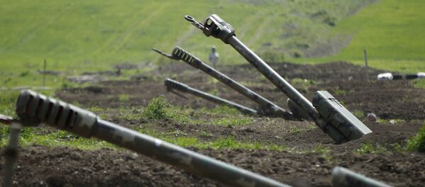 Pháo binh của Lực lượng vũ trang Armenia trong khu vực Nagorno-Karabakh. Pháo binh của Lực lượng vũ trang Armenia trong khu vực Nagorno-Karabakh. - Sputnik Việt Nam