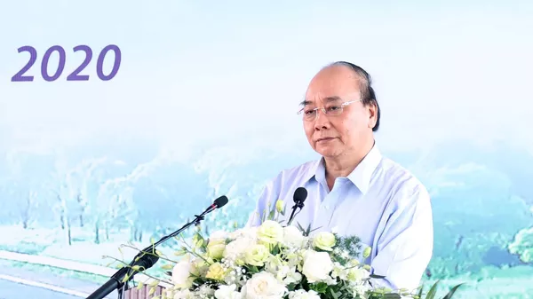 Thủ tướng Nguyễn Xuân Phúc phát biểu. 