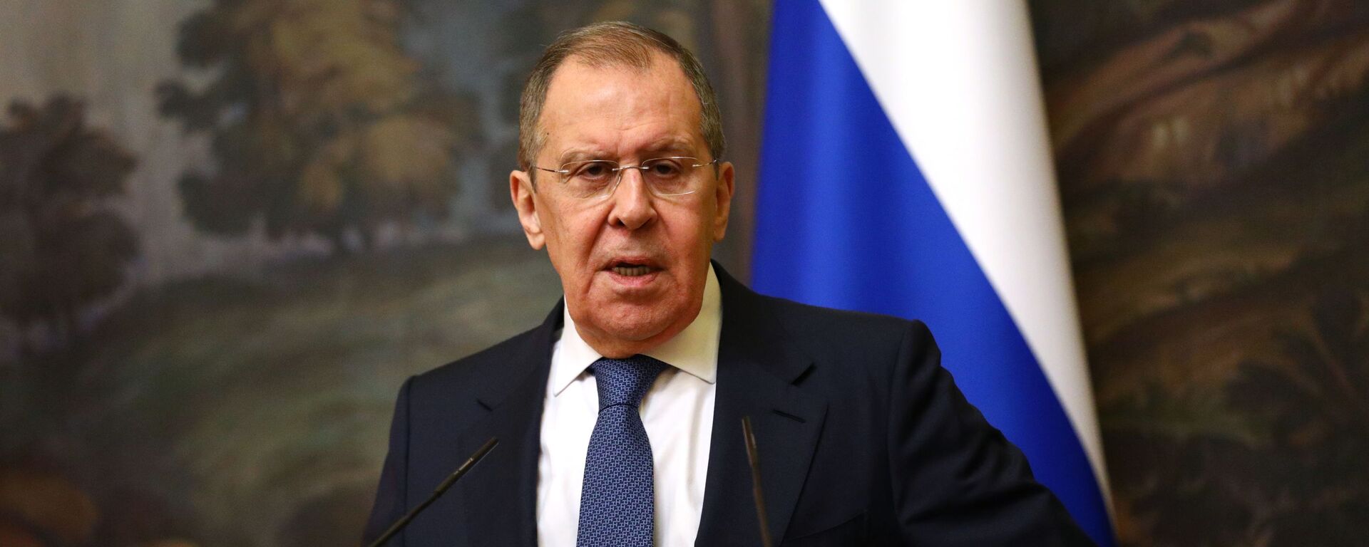 Ngoại trưởng Nga Sergei Lavrov trong cuộc họp báo - Sputnik Việt Nam, 1920, 22.12.2021