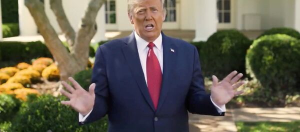 Tổng thống Mỹ Donald Trump trong một tin nhắn video - Sputnik Việt Nam