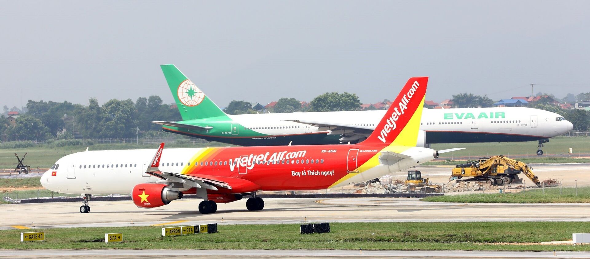 Máy bay của Vietjet Air tại sân bay quốc tế Nội Bài (Hà Nội). - Sputnik Việt Nam, 1920, 27.10.2020