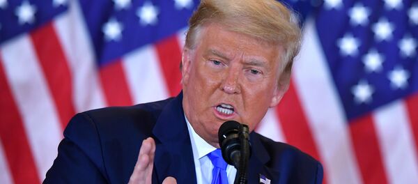 Tổng thống Hoa Kỳ Donald Trump phát biểu vào đêm bầu cử ở Nhà Trắng  - Sputnik Việt Nam