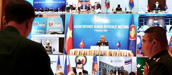 Hội nghị Quan chức Quốc phòng cấp cao ASEAN (ADSOM) tại điểm cầu Hà Nội. - Sputnik Việt Nam