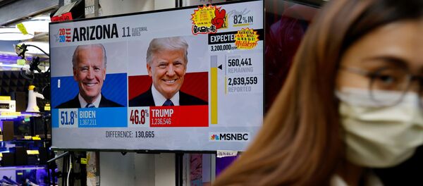 Truyền hình về cuộc bầu cử Hoa Kỳ trên màn hình TV ở Hồng Kông - Sputnik Việt Nam