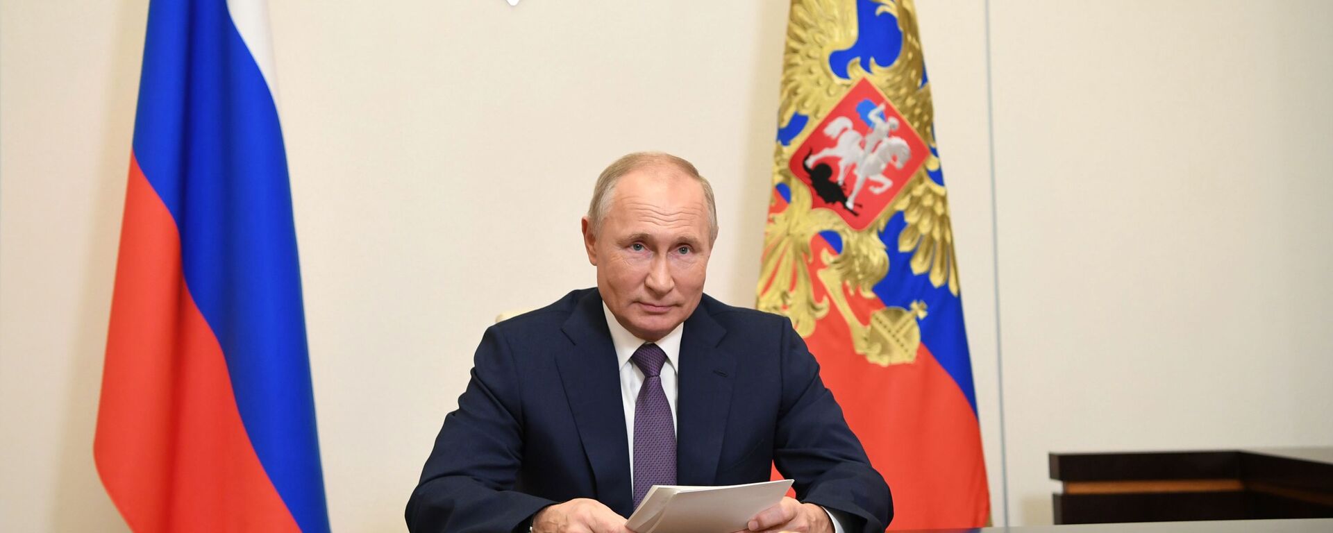 Tổng thống Nga V.Putin phát biểu trước các đại biểu tham dự diễn đàn Bài học về Nuremberg - Sputnik Việt Nam, 1920, 20.11.2020