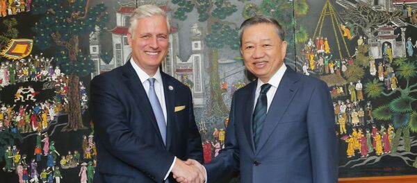 Đại tướng Tô Lâm, Bộ trưởng Bộ Công an đón Ngài Robert O'Brien, Cố vấn An ninh quốc gia Hoa Kỳ.  - Sputnik Việt Nam