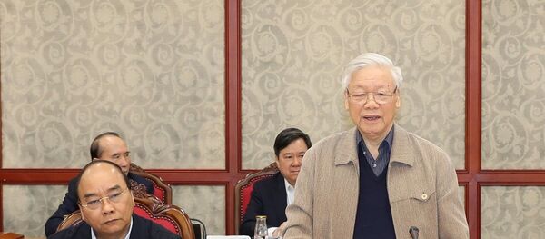 Tổng Bí thư, Chủ tịch nước Nguyễn Phú Trọng phát biểu chỉ đạo cuộc họp. - Sputnik Việt Nam