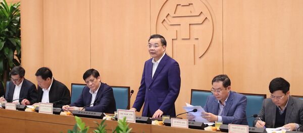 Chủ tịch UBND TP Hà Nội Chu Ngọc Anh phát biểu tại buổi làm việc - Sputnik Việt Nam