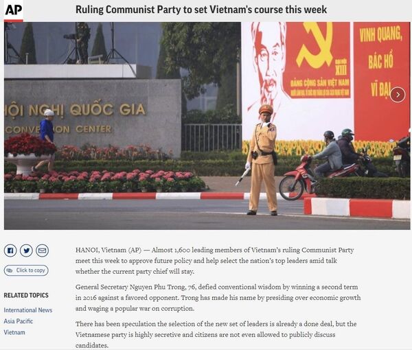 Báo chí quốc tế đồng loạt đưa tin tốt về Đại hội XIII - Sputnik Việt Nam