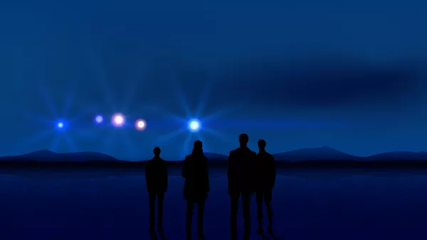 Bóng người và phát sáng trên bầu trời - Sputnik Việt Nam