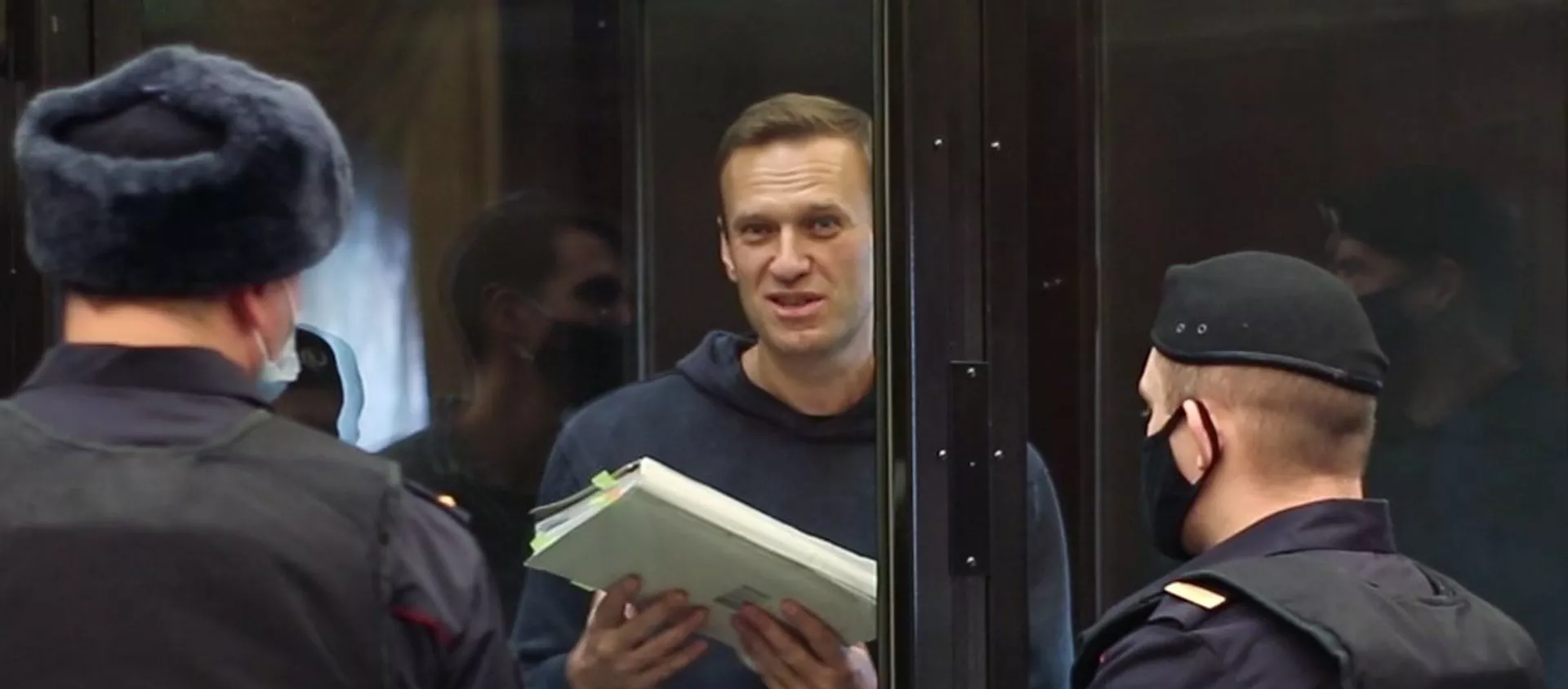 Alexey Navalny tại phiên xét xử của Tòa án thành phố Moskva - Sputnik Việt Nam, 1920, 02.02.2021