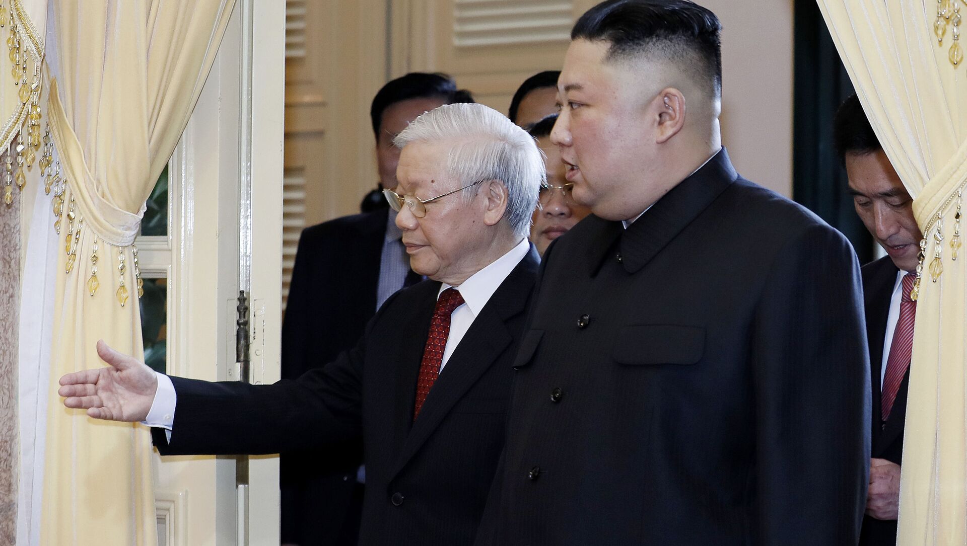 Lãnh đạo Triều Tiên Kim Jong-un và Tổng Bí thư Nguyễn Phú Trọng - Sputnik Việt Nam, 1920, 02.02.2021