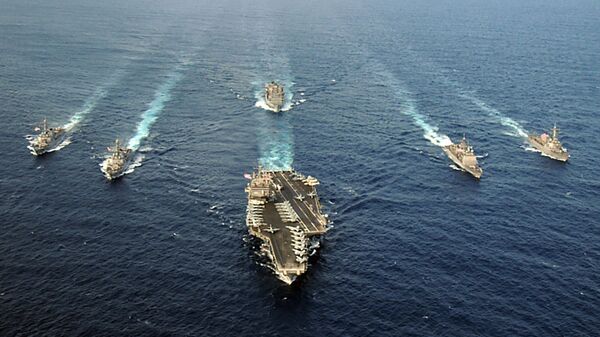 Nhóm tác chiến tàu sân bay Mỹ do tàu USS Enterprise (CVN 65) dẫn đầu ở Đại Tây Dương. - Sputnik Việt Nam