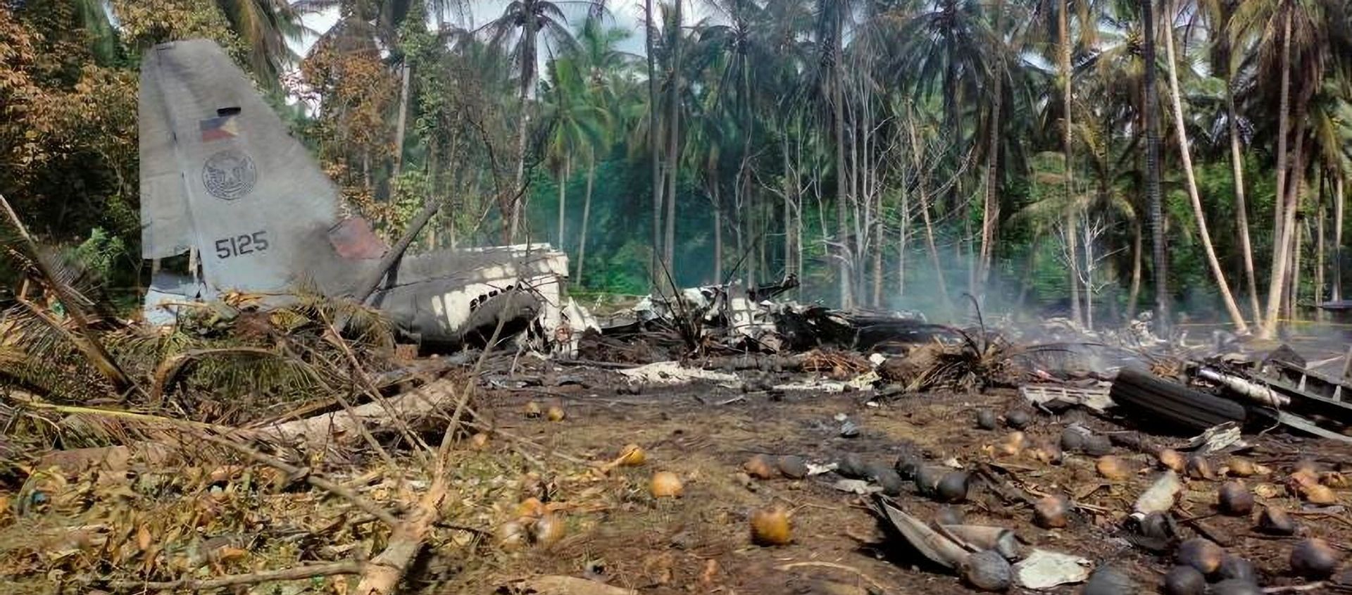 Hiện trường vụ tai nạn máy bay C-130 của Không quân Philippines Hiện trường vụ tai nạn máy bay C-130 của Không quân Philippines - Sputnik Việt Nam, 1920, 05.07.2021
