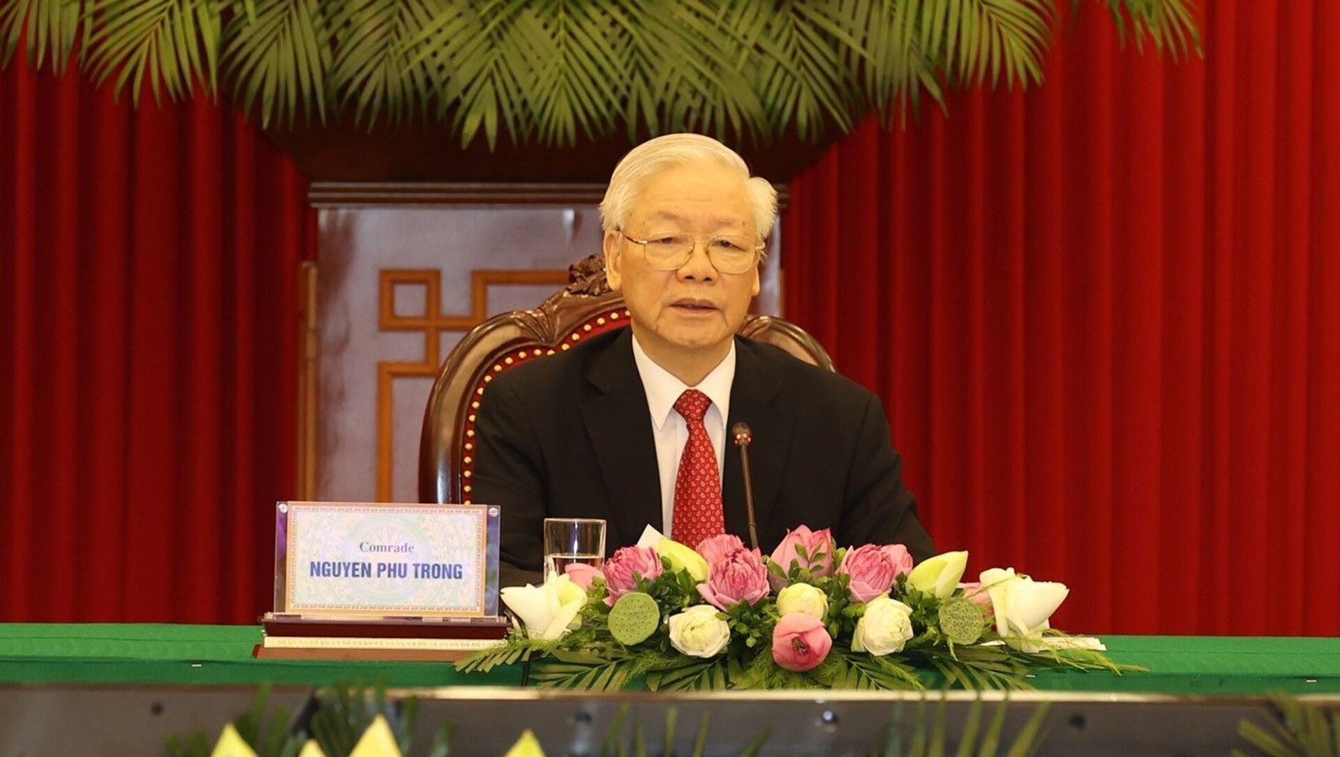 Tổng Bí thư Nguyễn Phú Trọng phát biểu tại Hội nghị thượng đỉnh giữa Đảng Cộng sản Trung Quốc với các chính đảng trên thế giới. - Sputnik Việt Nam, 1920, 07.07.2021