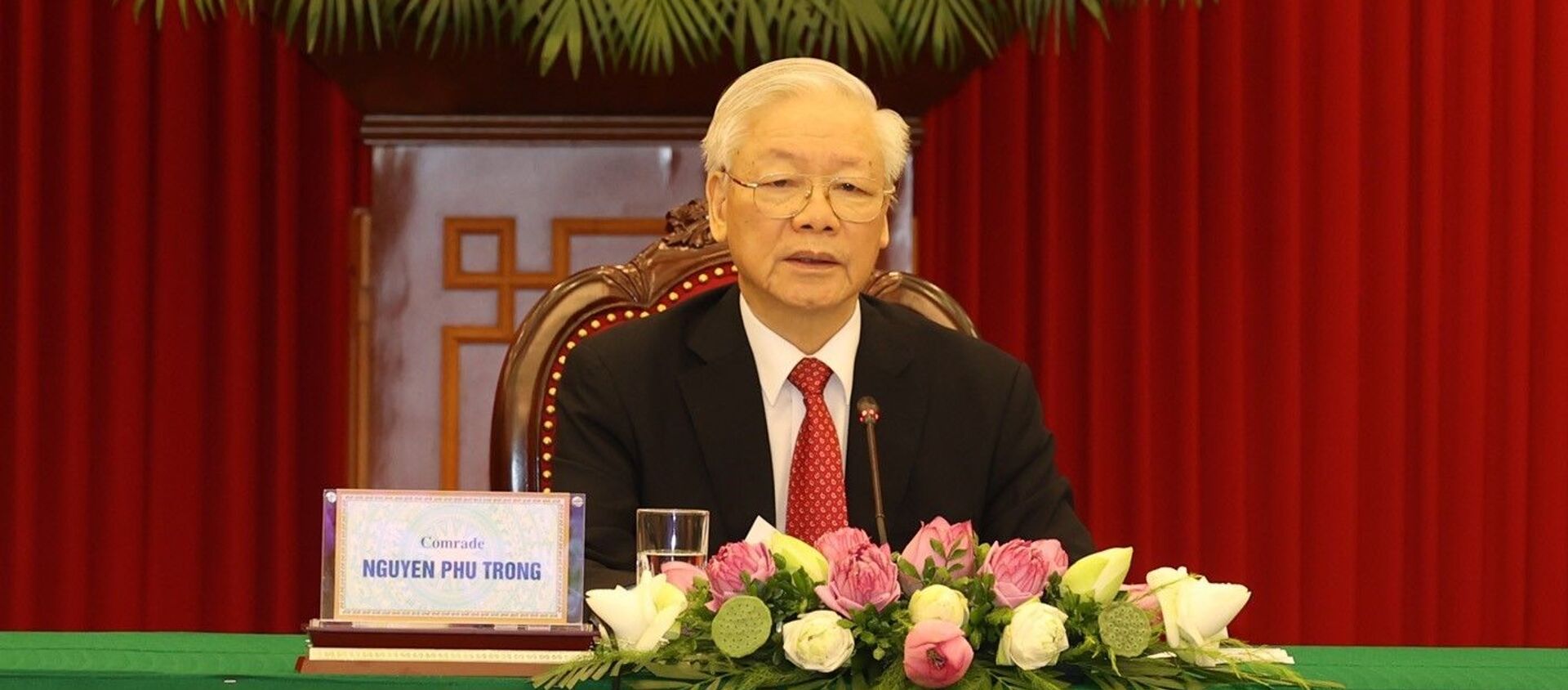 Tổng Bí thư Nguyễn Phú Trọng phát biểu tại Hội nghị thượng đỉnh giữa Đảng Cộng sản Trung Quốc với các chính đảng trên thế giới. - Sputnik Việt Nam, 1920, 07.07.2021