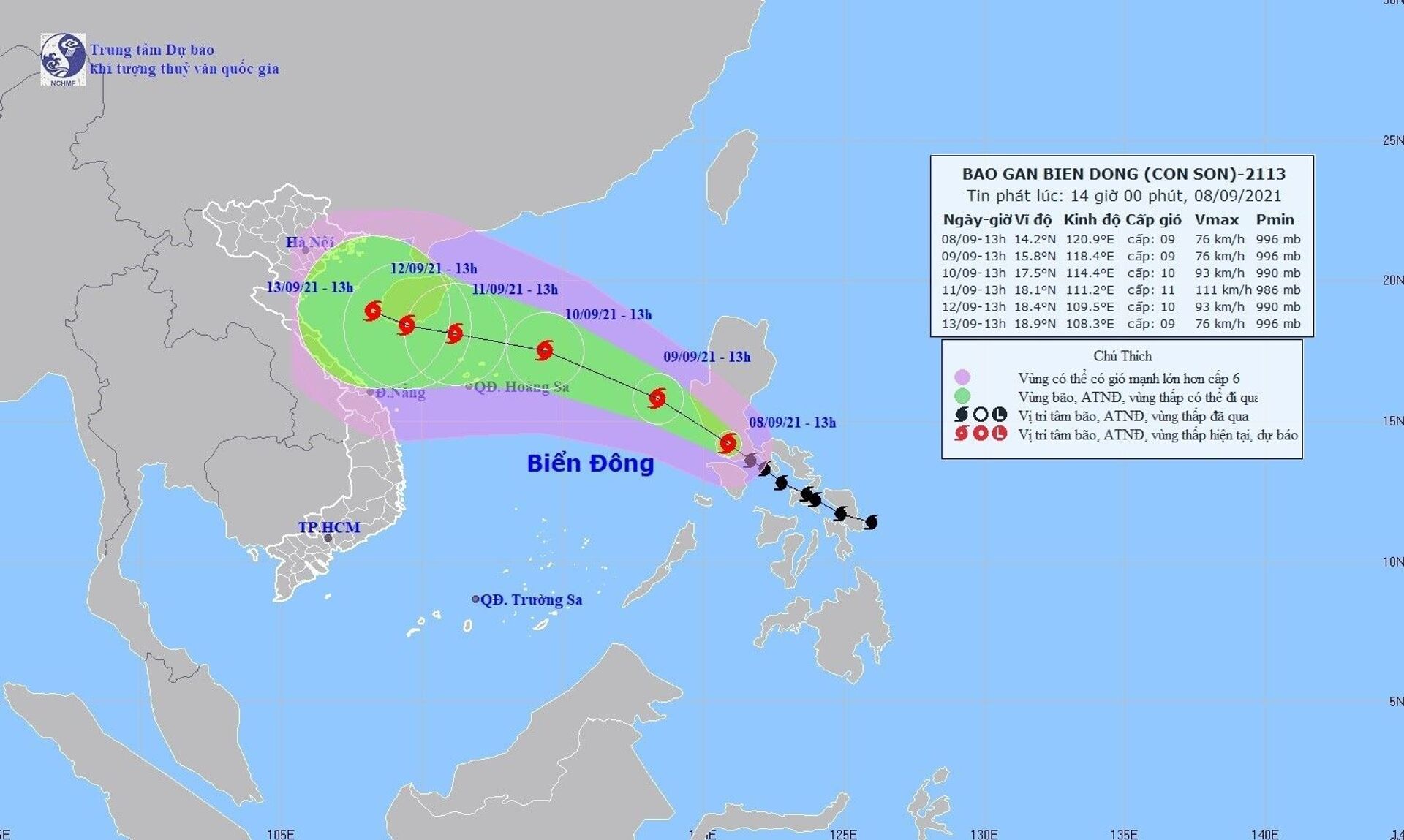 Bản đồ đường đi của bão CONSON - Sputnik Việt Nam, 1920, 05.10.2021