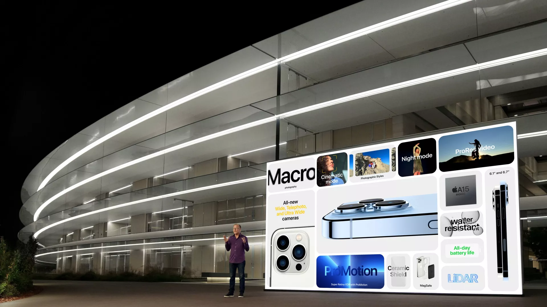 Phó chủ tịch cấp cao phụ trách tiếp thị của Apple Greg Joswiak trình diễn các tính năng tiên tiến của iPhone 13 Pro mới và iPhone 13 Pro Max trong sự kiện đặc biệt tại Apple Park ở Cupertino Phó chủ tịch cấp cao phụ trách tiếp thị của Apple Greg Joswiak trình diễn các tính năng tiên tiến của iPhone 13 Pro mới và iPhone 13 Pro Max trong sự kiện đặc biệt tại Apple Park ở Cupertino - Sputnik Việt Nam, 1920, 05.10.2021