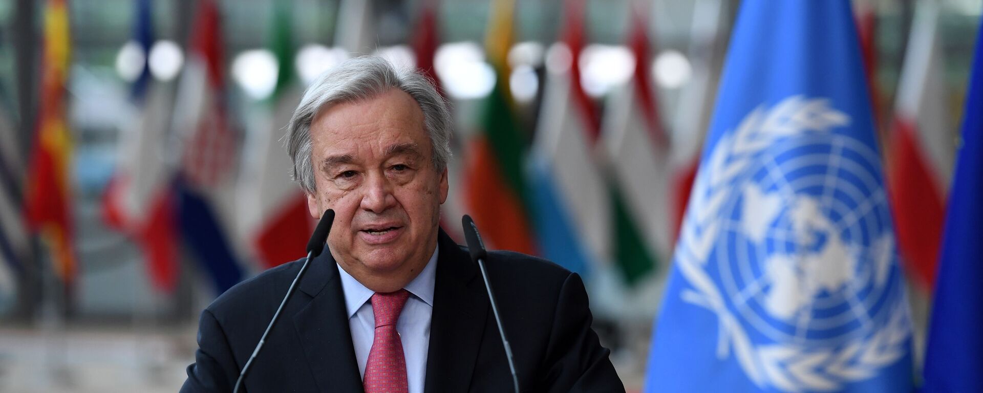 Tổng thư ký Liên hợp quốc Antonio Guterres trong Hội nghị thượng đỉnh EU tại Tòa nhà Hội đồng châu Âu ở Brussels - Sputnik Việt Nam, 1920, 01.09.2024