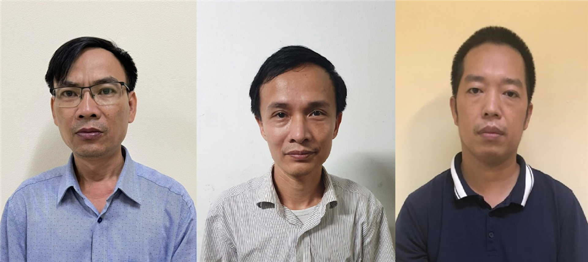 Các bị can Nguyễn Quang Tuyến, Võ Thúc Chính, Mai Thanh An (từ trái qua). - Sputnik Việt Nam, 1920, 05.10.2021