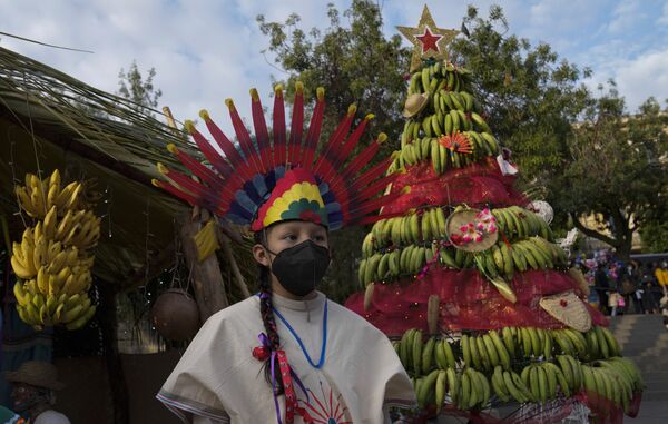 Cây thông Noel làm bằng chuối ở La Paz, Bolivia - Sputnik Việt Nam