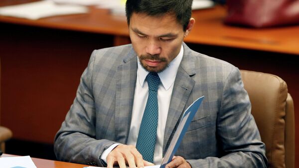 Manny Pacquiao võ sĩ quyền Anh chuyên nghiệp hạng bán trung, đồng thời còn là một chính trị gia của Philippines - Sputnik Việt Nam