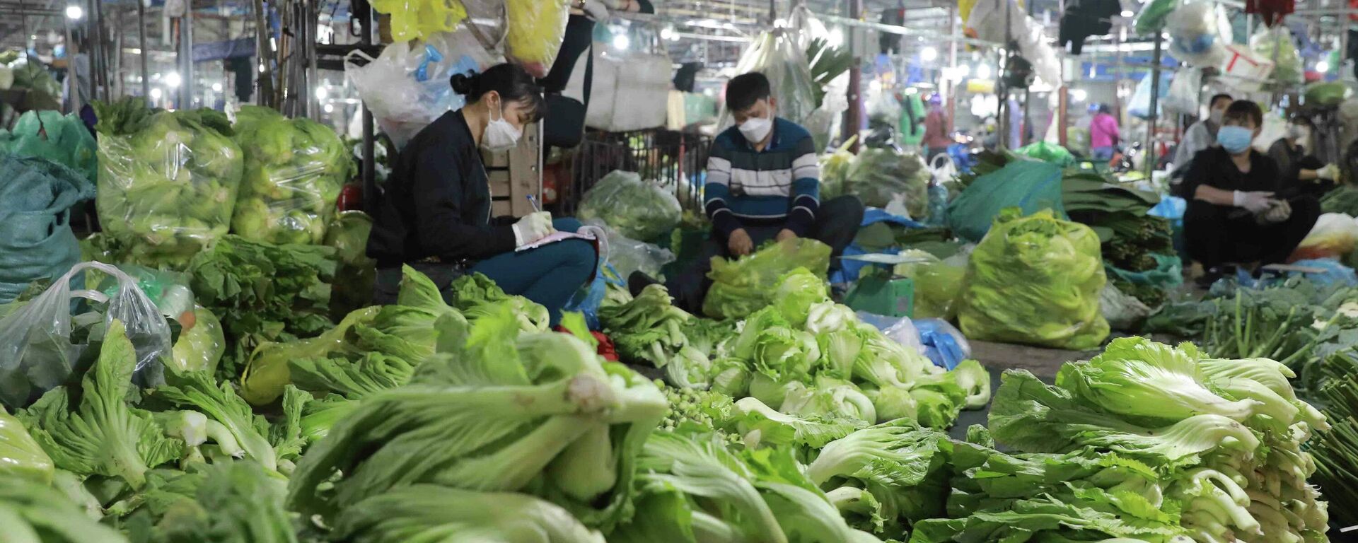 Nguồn hàng các loại nông sản tại chợ Phùng Khoang, quận Nam Từ Liêm trong những ngày này rất dồi dào, giá cả giữ ổn định như những ngày bình thường trong năm - Sputnik Việt Nam, 1920, 06.03.2022