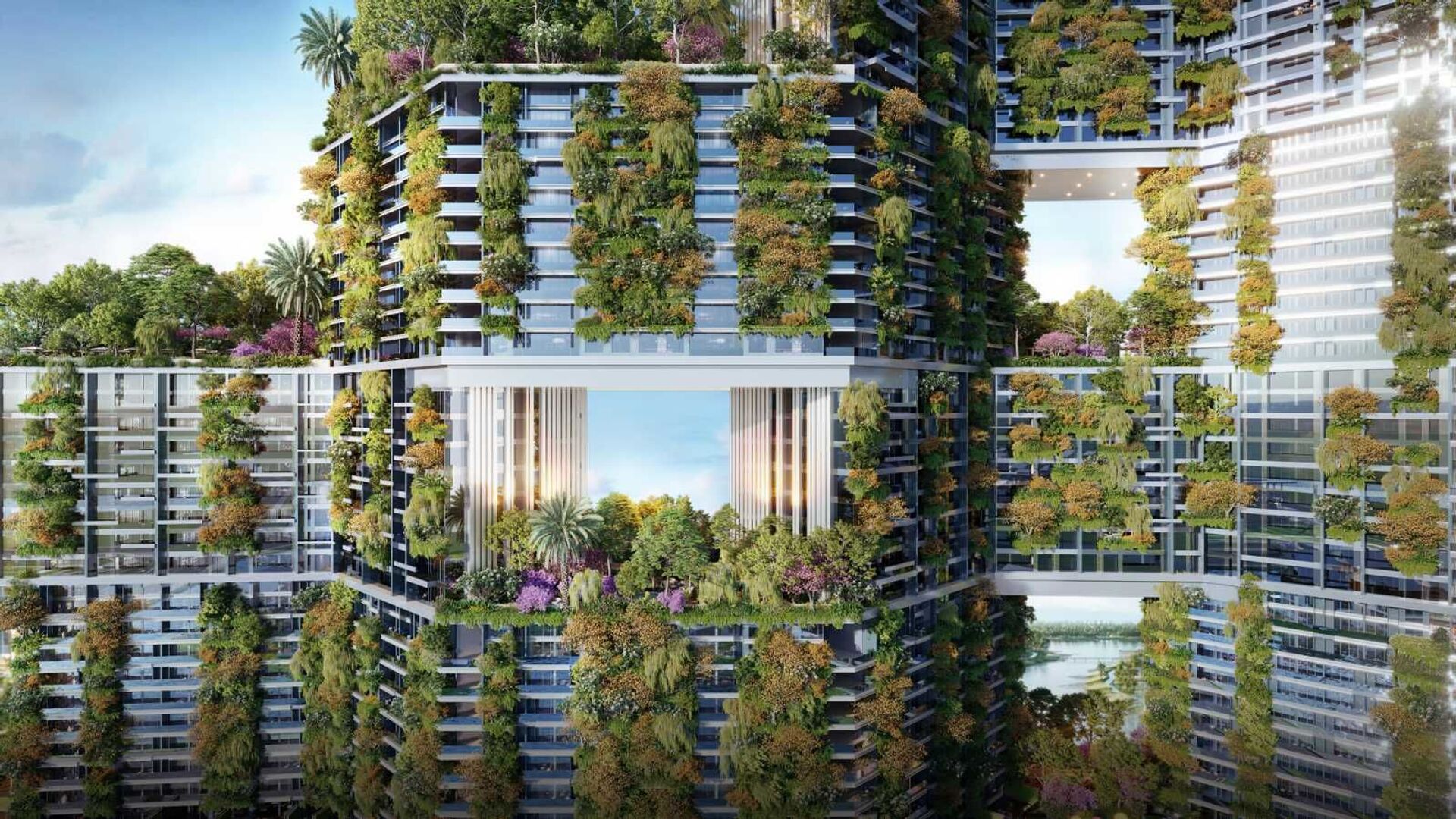 Dự án Sky Forest gồm ba tòa tháp được phủ xanh bởi 8 công viên cùng 1.000 khu vườn trên cao - Sputnik Việt Nam, 1920, 10.03.2022