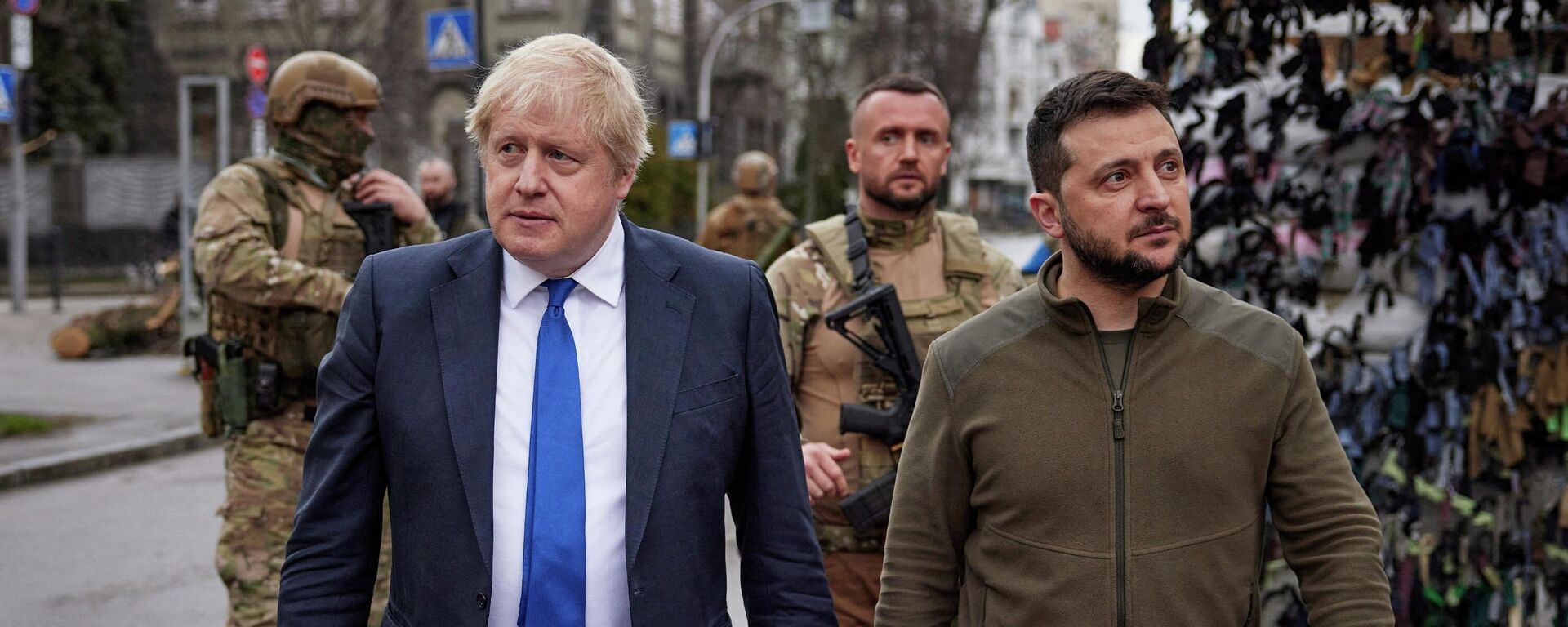 Cuộc gặp gỡ của Vladimir Zelensky và Boris Johnson ở Kyiv - Sputnik Việt Nam, 1920, 14.04.2022