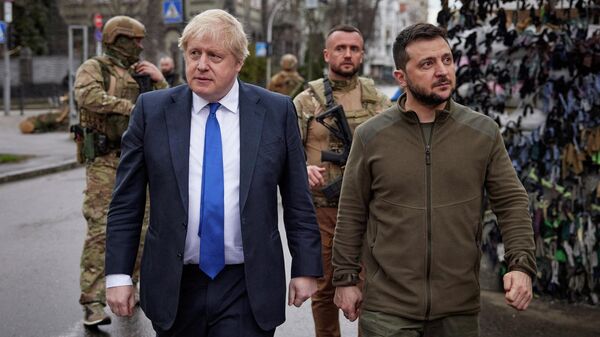 Cuộc gặp gỡ của Vladimir Zelensky và Boris Johnson ở Kyiv - Sputnik Việt Nam