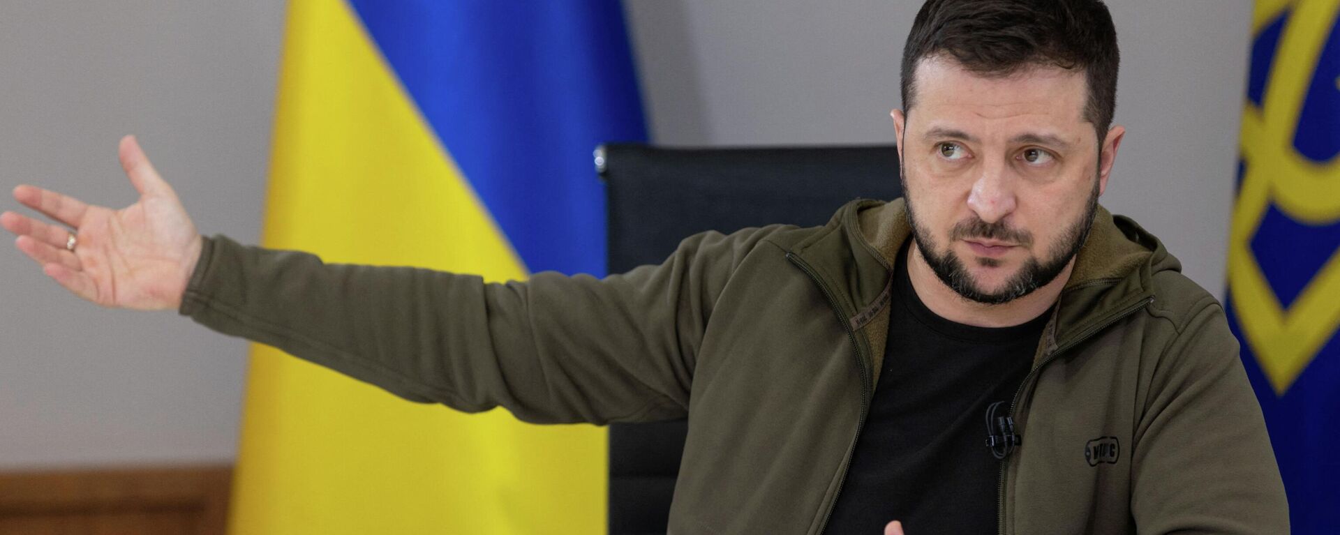 Tổng thống Ukraina Vladimir Zelensky trong một cuộc phỏng vấn - Sputnik Việt Nam, 1920, 15.04.2022