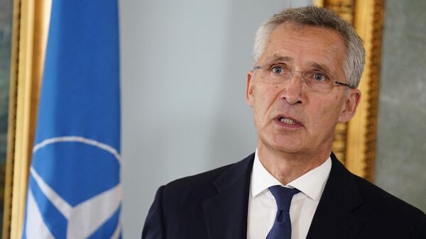 Tổng thư ký NATO Jens Stoltenberg phát biểu trong cuộc họp báo ở Copenhagen - Sputnik Việt Nam