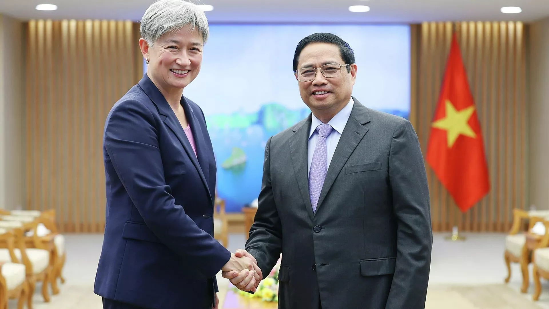 Thủ tướng Phạm Minh Chính tiếp Bộ trưởng Ngoại giao Australia Penny Wong Thủ tướng Phạm Minh Chính tiếp Bộ trưởng Ngoại giao Australia Penny Wong - Sputnik Việt Nam, 1920, 28.06.2022