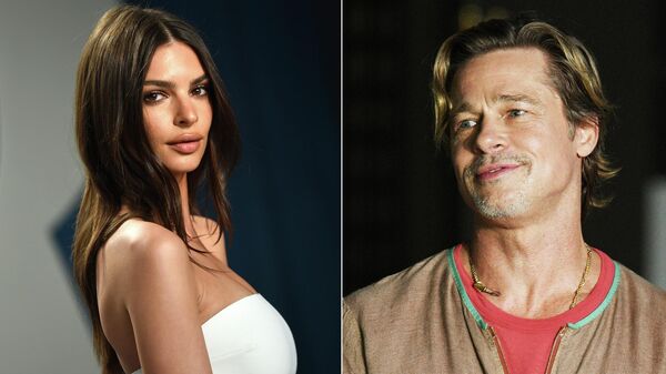 Người mẫu Emily Ratajkowski và tài tử Brad Pitt - Sputnik Việt Nam